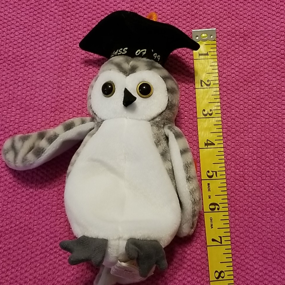 Vintage TY Beanie Baby Wiser the Owl 1999, Retired - Picture 9 of 10